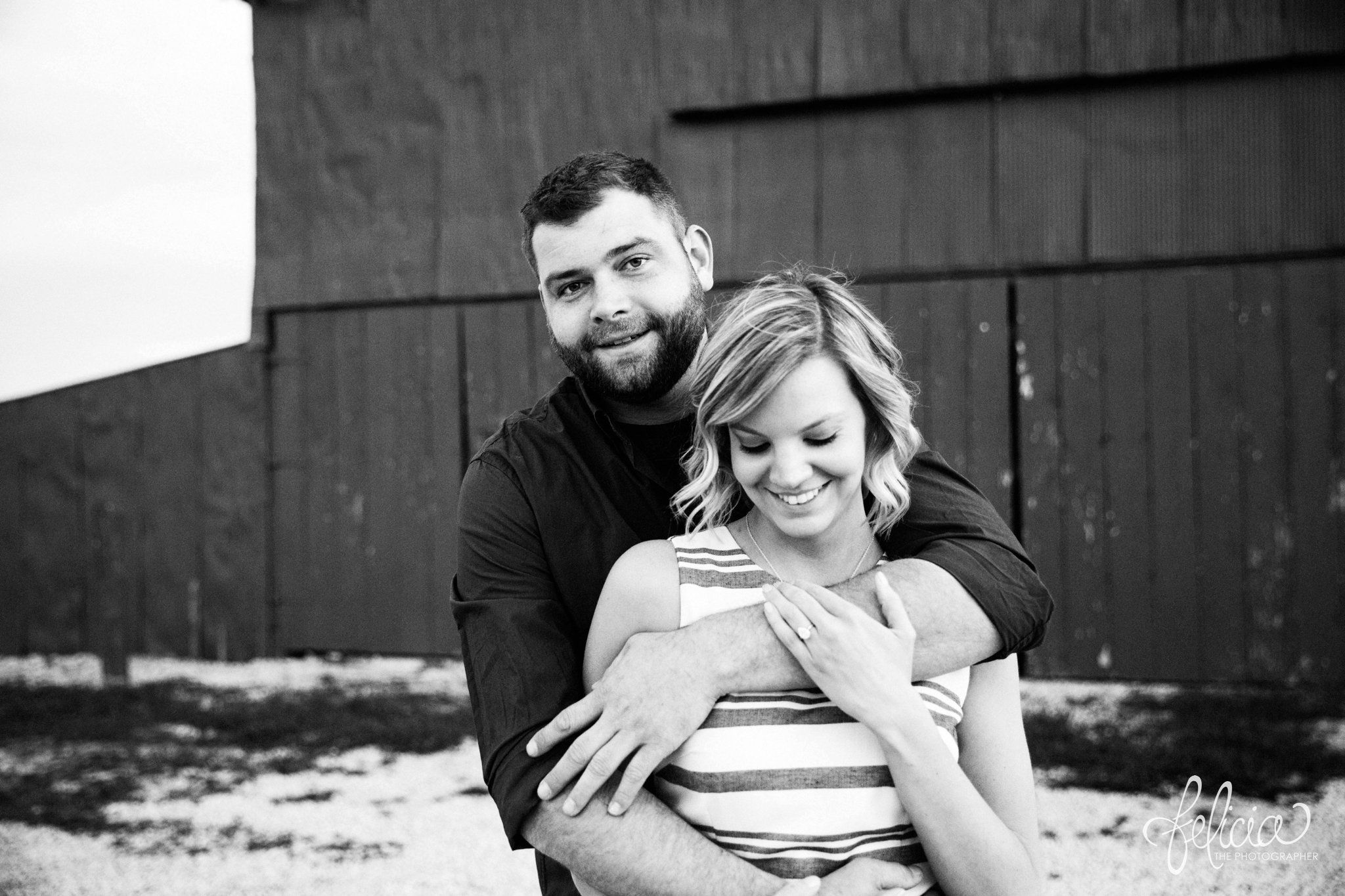 Weston, MO Engagement | rustic black and white | Images by www.feliciathephotographer.com