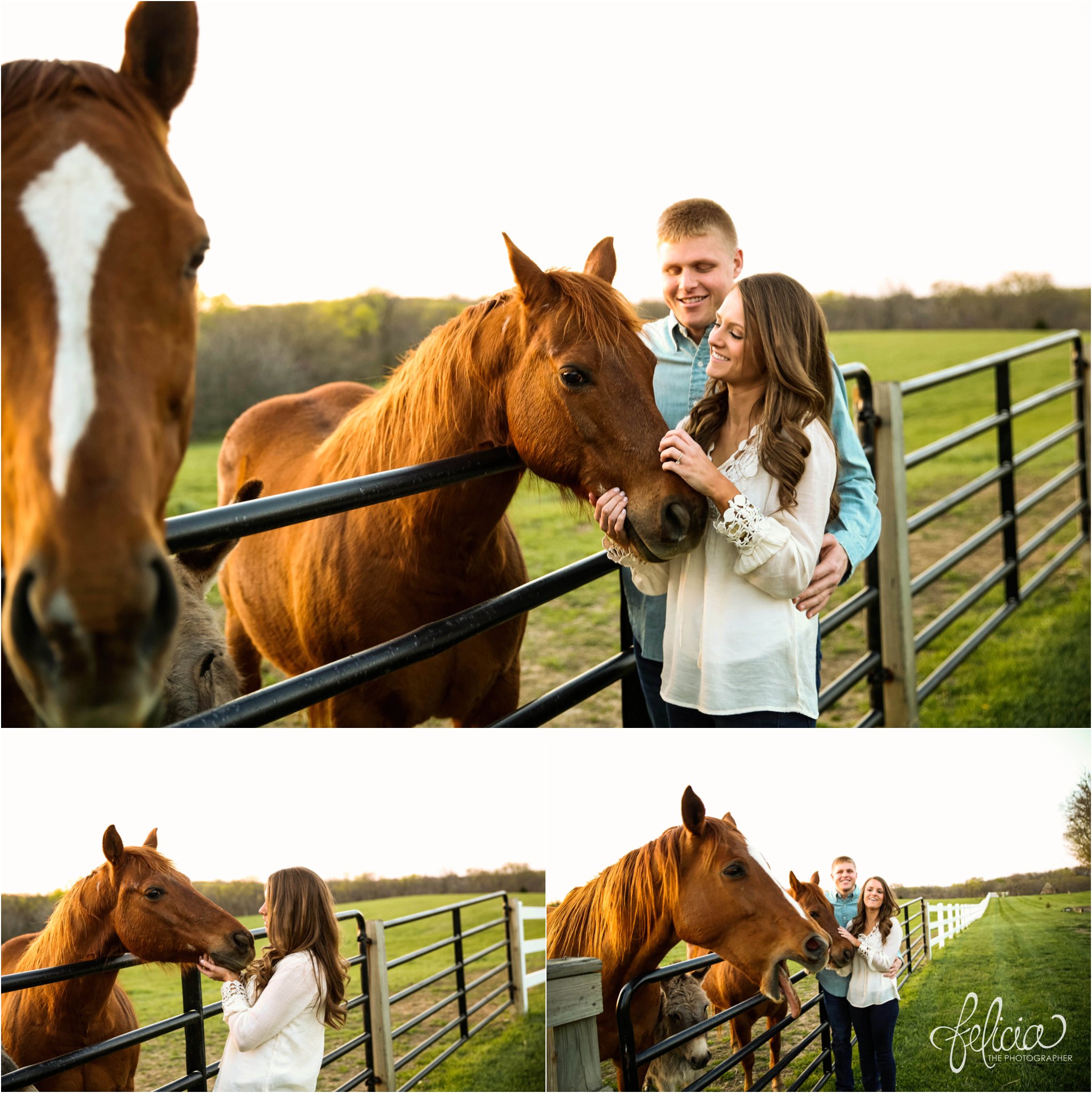 Romantic Engagement Photography | Kansas City, MO | Equestrian Farm Candids | Images by www.feliciathephotographer.com