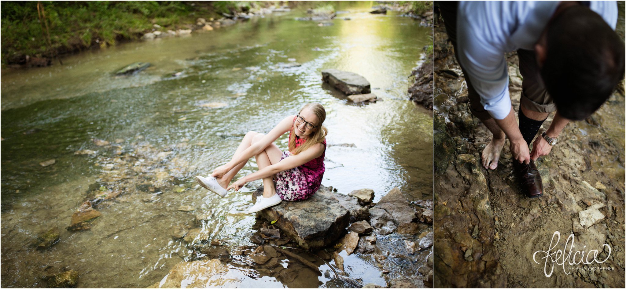 Creek Engagement Kansas City  Felicia the Photographer