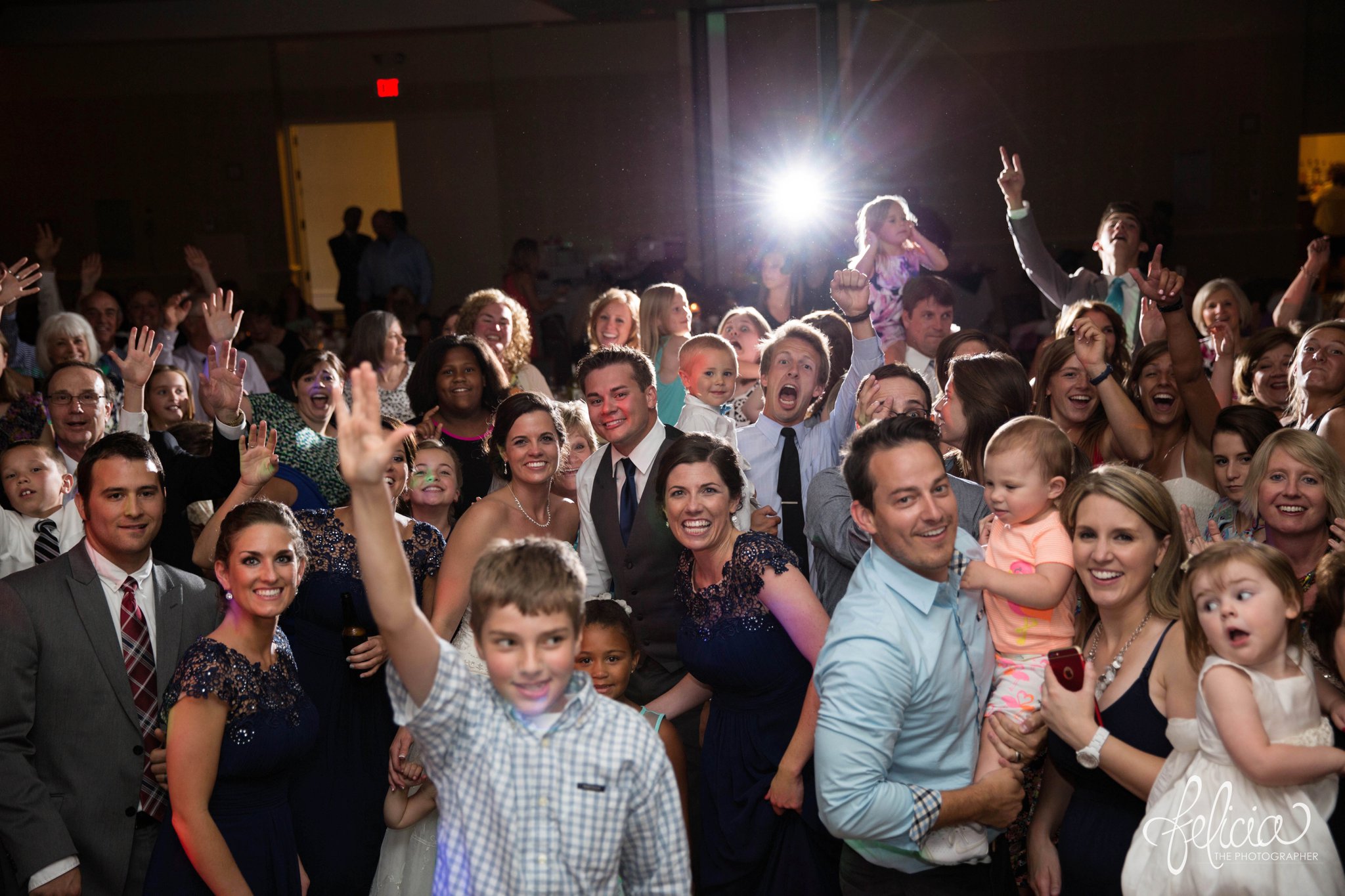 Hilton KCI Wedding | Felicia The Photographer | Group Picture on the Dance Floor