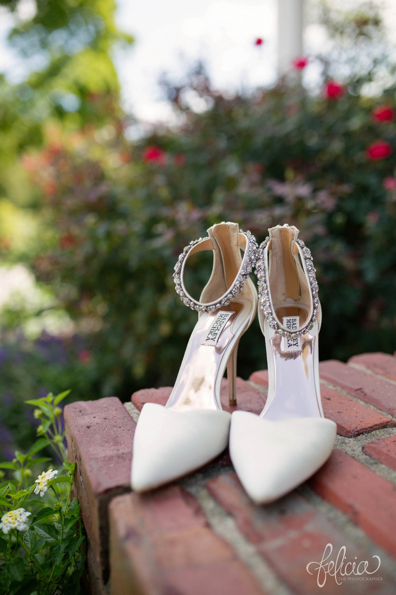 Wedding Shoes | Badgley Mischka | Pointy | Rhinestone | Ankle Strap | Flash Heel | Kansas City | Felicia The Photographer