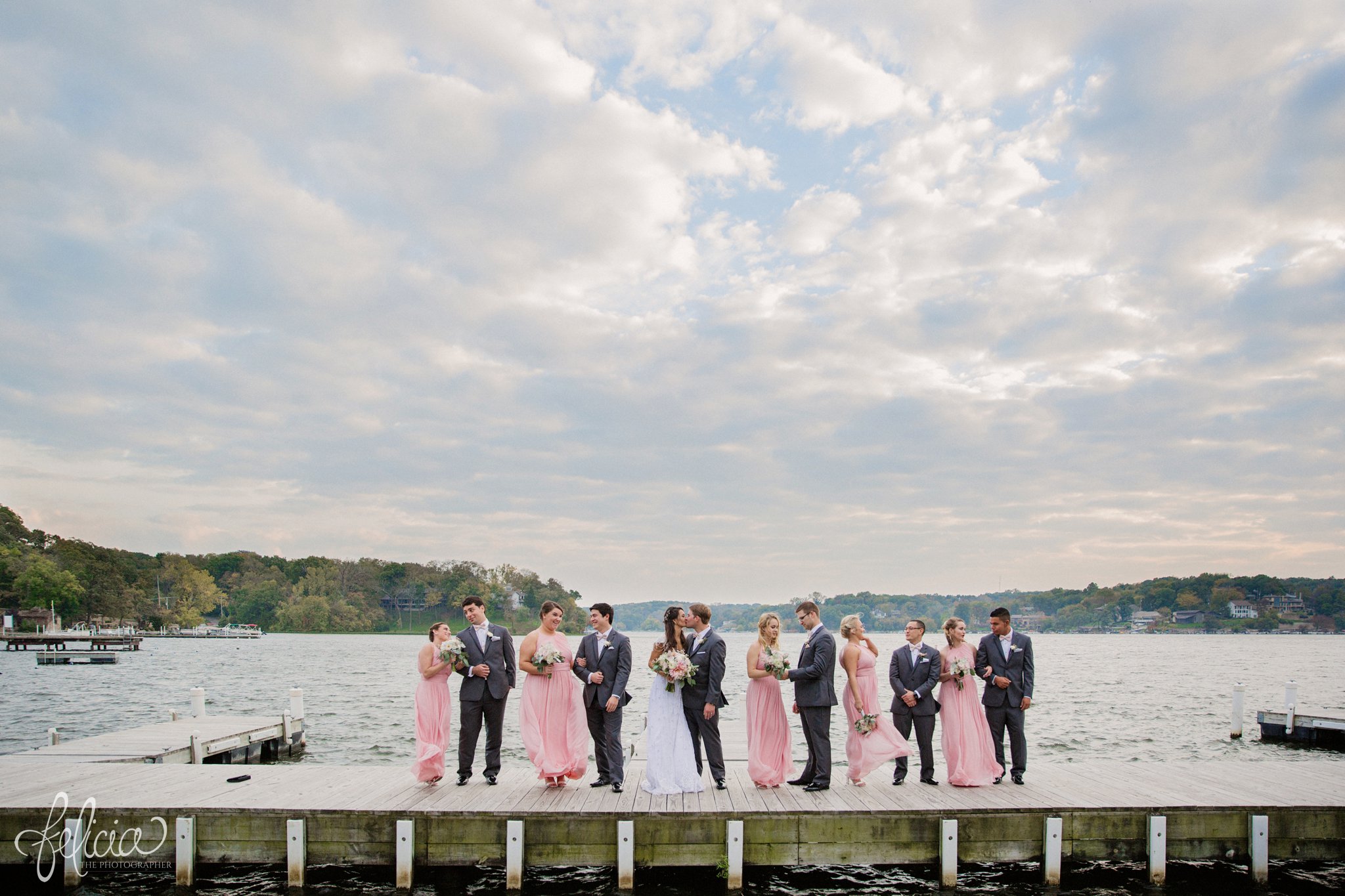 Lake Quivira | Outdoor Ceremony | Bridal Party | Dock | Kansas City | Felicia The Photographer