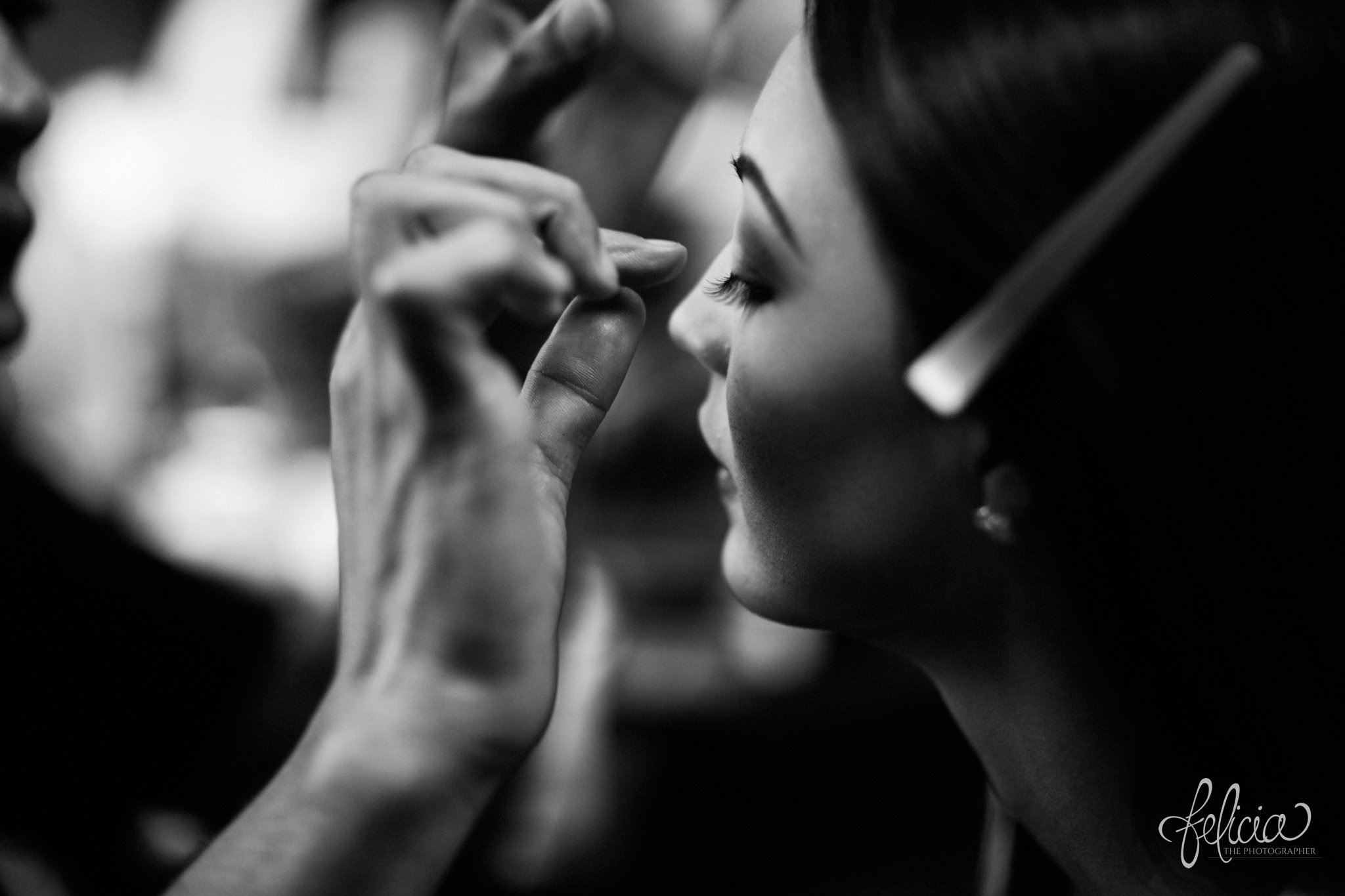 Wedding Makeup | Photography | Black and White | Getting Ready | Candid | Kansas City | Felicia The Photographer