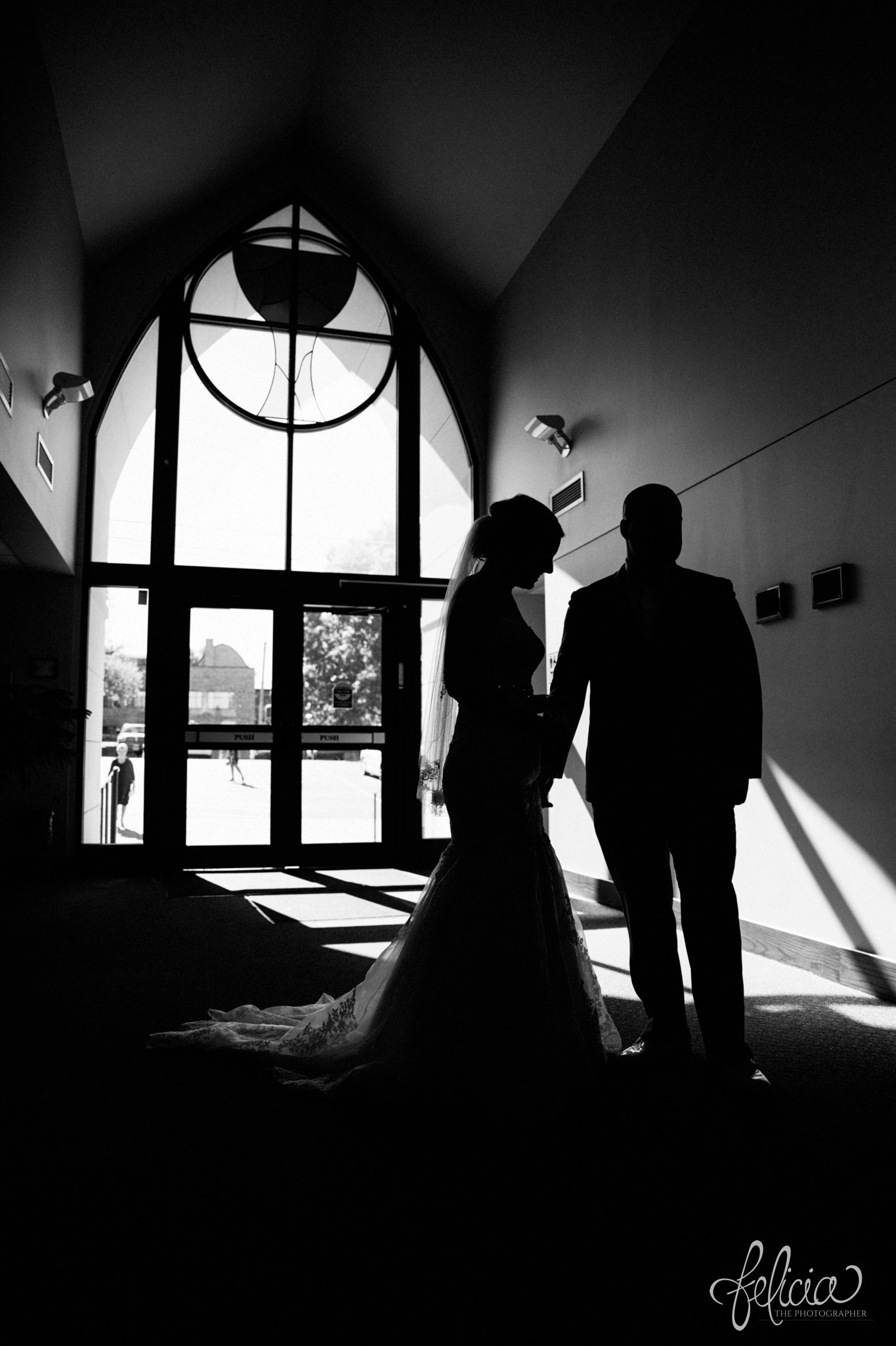 black and white | weddings | wedding photography | wedding photos | images by feliciathephotographer.com | St. Francis Xavier Church | Moila Country Club | autumn wedding | fall wedding | fall colors | harvest | purple and orange | Kansas City | St. Joseph | harvest inspiration | wedding ceremony | after the wedding | silhouette | romantic moment 