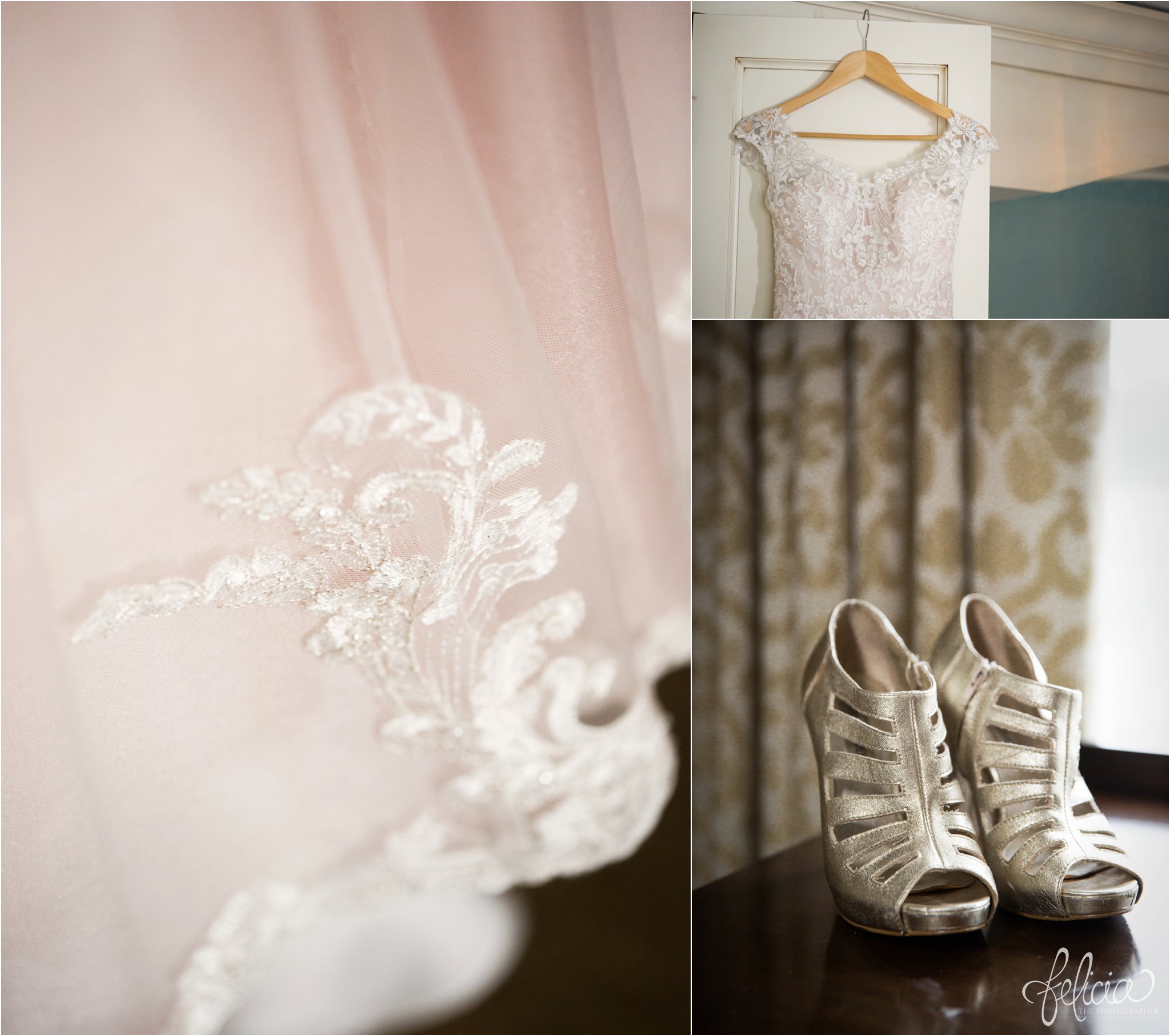 wedding | wedding photos | wedding photography | black and gold | Winter Wedding | Gatsby Wedding | The Elms | images by feliciathephotographer.com | Excelsior Springs | wedding shoes | silver shoes | lace wedding dress | lace details | Maggie Sottero 