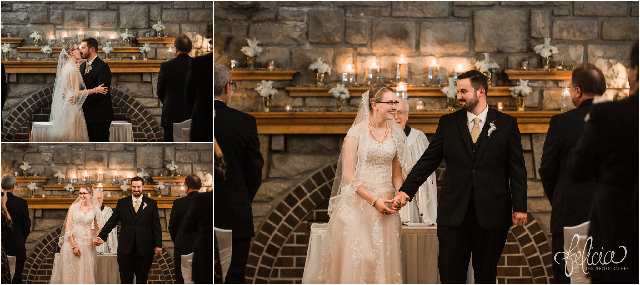 black and white | wedding | wedding photos | wedding photography | black and gold | Winter Wedding | Gatsby Wedding | The Elms | images by feliciathephotographer.com | Excelsior Springs | historic venue | gold ambiance | wedding venue | wedding ceremony | first kiss 