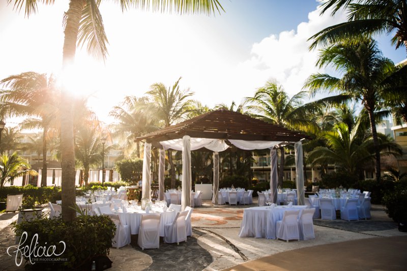 images by feliciathephotographer.com | Destination Beach Wedding | Mexico Resort | Photography | Azul Sensatori | reception | palm trees | sunset | golden hour | gazebo | white acents | celebration | 