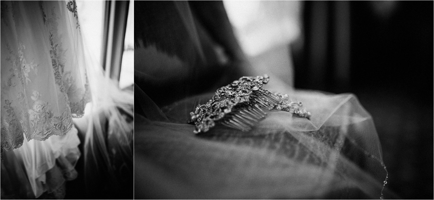  images by feliciathephotographer.com | destination wedding photographer | spring time | carriage club | exclusive | getting ready | details | diamond hair clip | lace edges | black and white | 