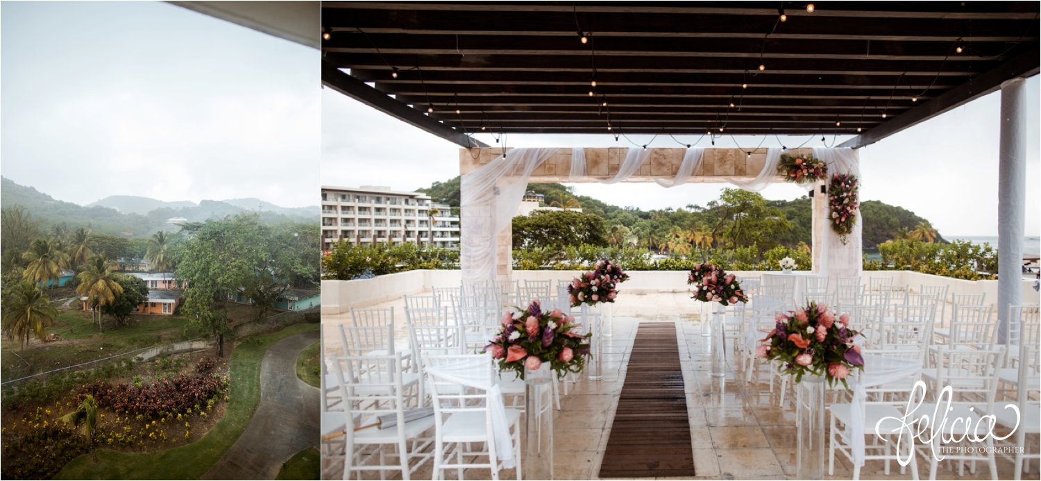   images by feliciathephotographer.com | destination wedding photographer | st lucia | l&s travel | the Royalton | ceremony | details | tropical | white chairs | palm trees | 