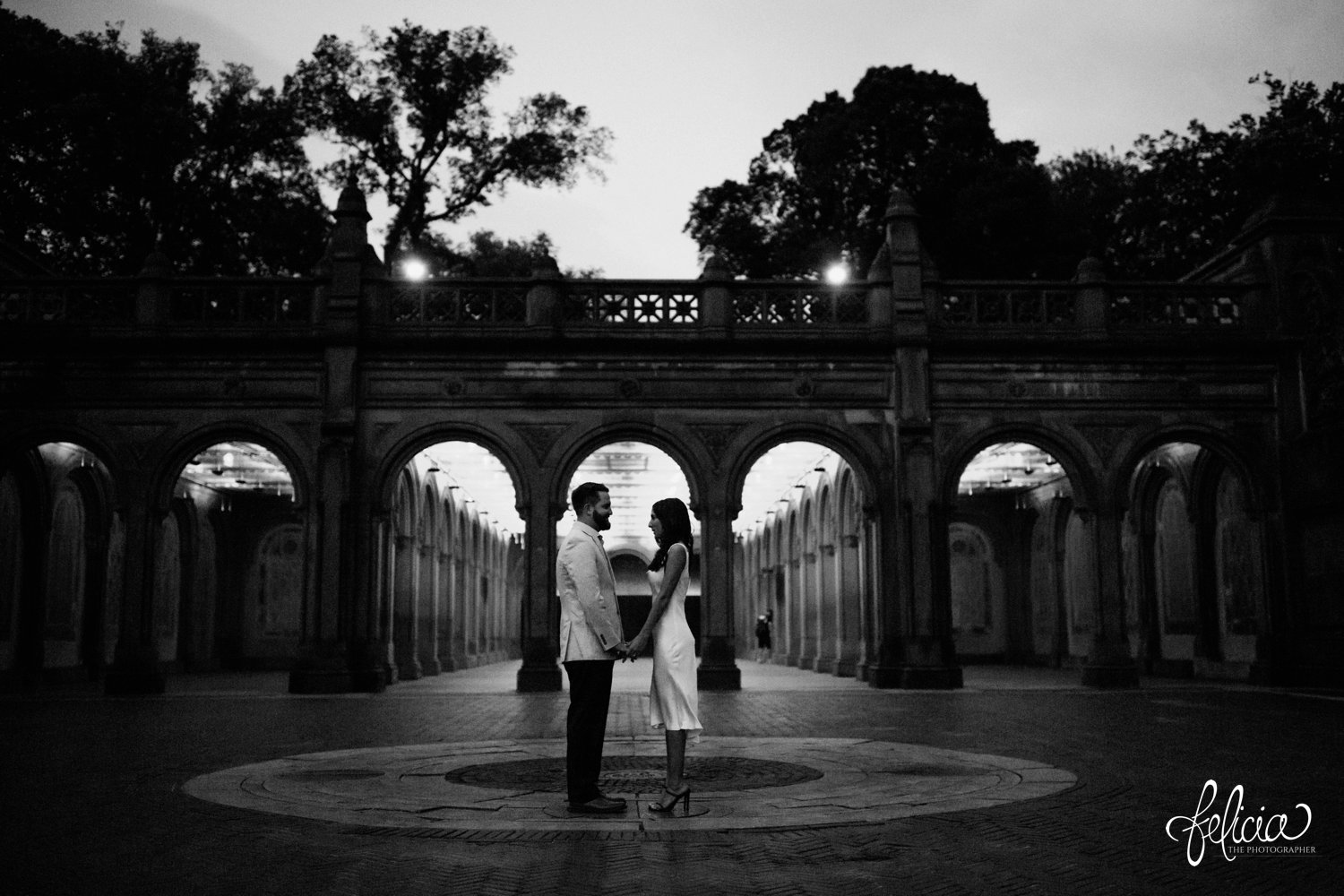 images by feliciathephotographer.com | destination wedding photographer | elopement | new york city | second look | bethesda | central park | symmetry | black and white | contrast | details | 