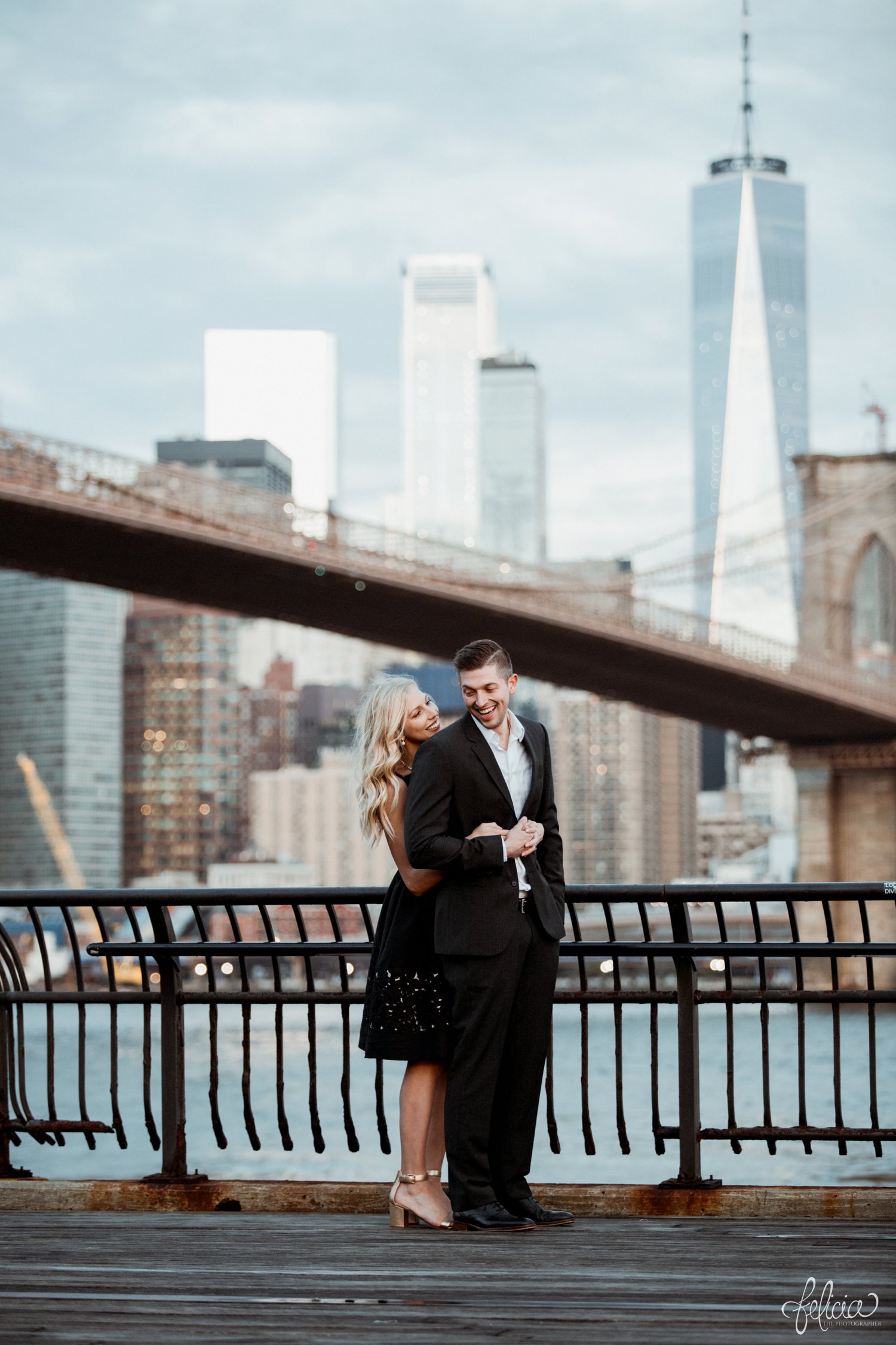 images by feliciathephotographer.com | destination wedding photographer | engagement | new york city | brooklyn bridge | skyline | formal | classic | true love | romantic | 